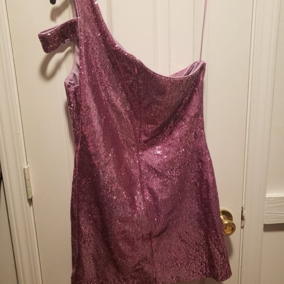 Likely Dress- Toscano One Shoulder Cutout Sequin Dress Size 14 - Picture 6 of 8